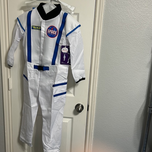 Astronaut halloween costume. Size S 4-6. Jumpsuit white blue - Picture 2 of 9